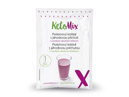 KetoMix Proteínový kokteil s jahodovou príchuťou (1 porcia)