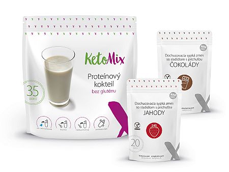 Proteínový kokteil KetoMix 1050 g (35 porcií) Druhá príchuť kokteilu: ananás, Prvá príchuť kokteilu: ananás